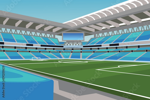Soccer Football Stadium Colored Vector for Background