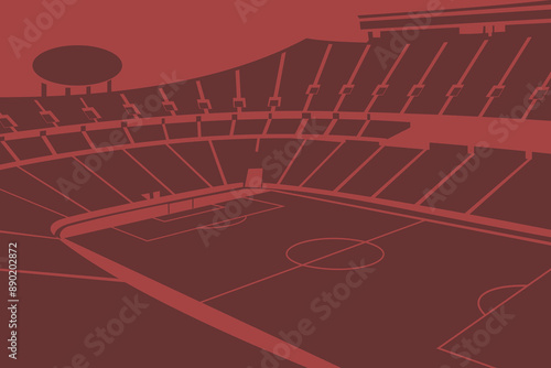 Soccer Football Stadium World Cup 2026 Outline Shape Silhouette Vector for Background
