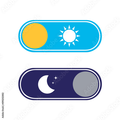 day and night button with sun and moon vector illustration
