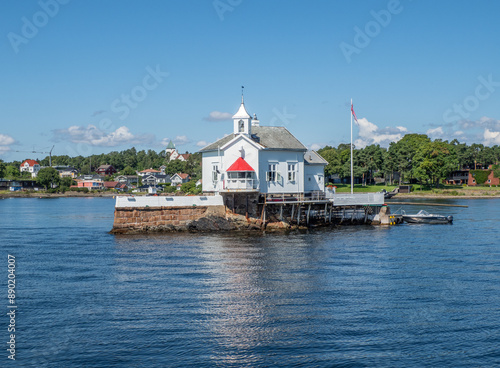 Dyna Lighthouse, south of Bygdøy, in Oslofjord, Oslo, Norway
