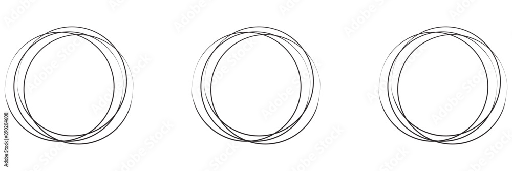 Set hand drawn pencil or marker round circles line sketch set. Circular scribble doodle oval. Highlight circle frames. For message note mark design element. Vector illustration. Transparent background Set hand drawn pencil or marker round circles line sketch set. Circular scribble doodle oval. Highlight circle frames. For message note mark design element. Vector illustration. Transparent background