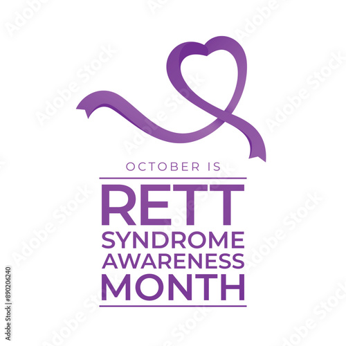 Rett Syndrome Awareness Month vector design template good for celebration usage. Rett Syndrome Awareness design. Purple ribbon vector. flat design. eps 10.