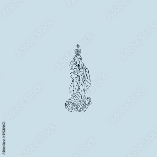 THESE HIGH QUALITY MOTHER MARIA VECTOR FOR USING VARIOUS TYPES OF DESIGN WORKS LIKE T-SHIRT, LOGO, TATTOO AND HOME WALL DESIGN
