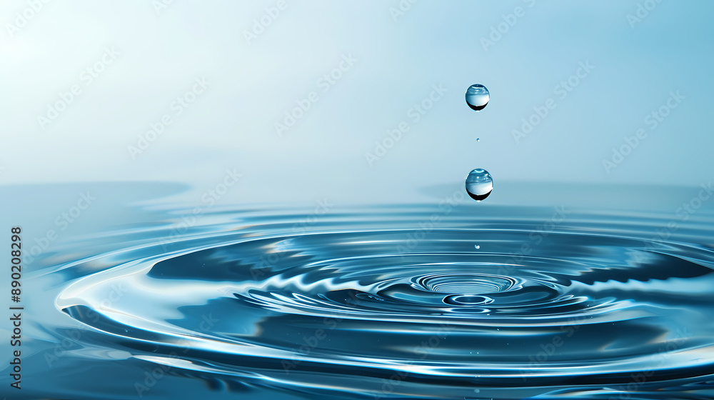Water drop falling into water Water drop falling into water