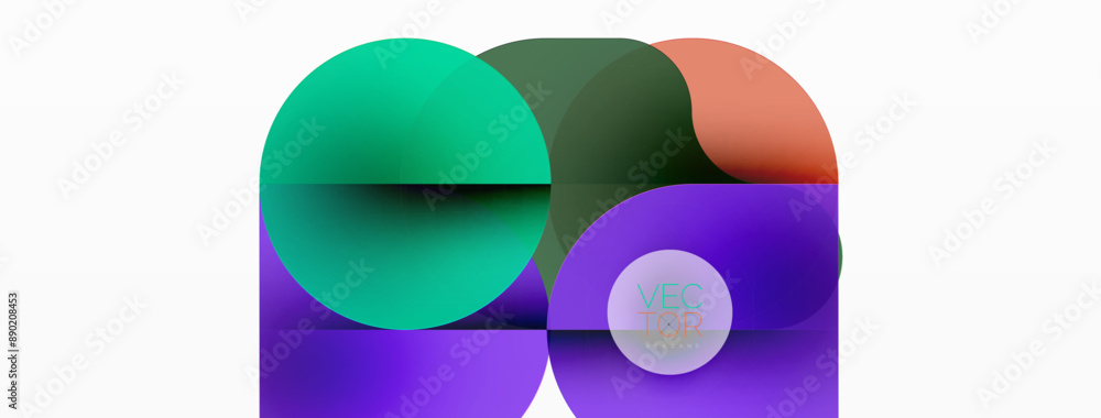Fototapeta premium Circles and round shapes geometric minimal background. Transparent geometric shapes composition for wallpaper, banner, background or landing