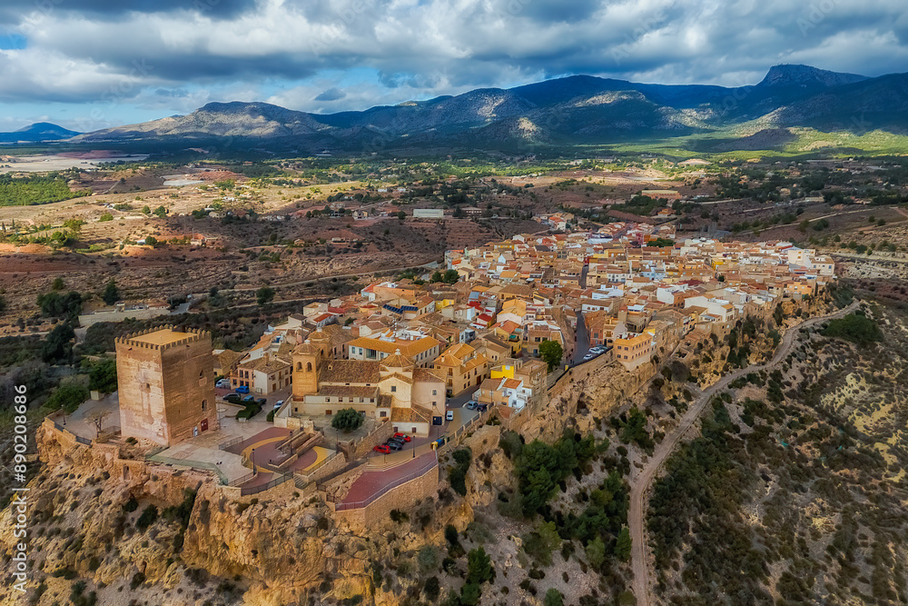 Obraz premium Aerial view of Aledo in Sierra Espuña, Region of Murcia, Spain