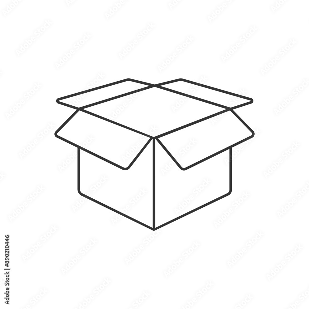 Vector illustration with Open Box icon vector. Package sign Vector illustration with Open Box icon vector. Package sign