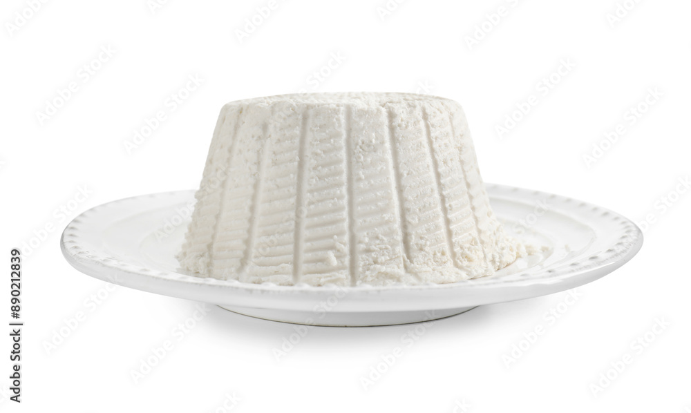 Fresh ricotta (cream cheese) isolated on white Fresh ricotta (cream cheese) isolated on white