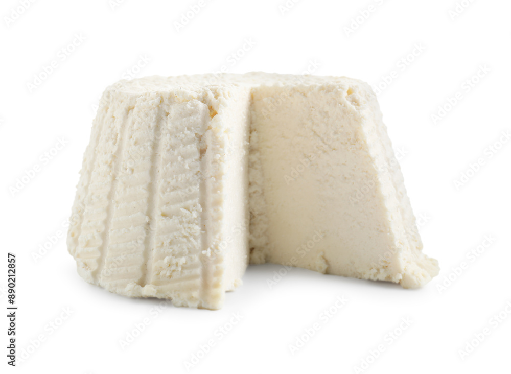 Tasty ricotta (cream cheese) isolated on white Tasty ricotta (cream cheese) isolated on white