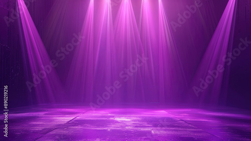 Wallpaper Mural Purple stage background with purple spotlights. Festive empty purple stage or podium for show with backdrop decoration. Fashion show catwalk or podium stage. Luxury night club, dance hall, Disco Torontodigital.ca