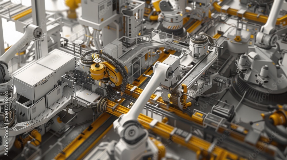 Industrial Robotic Assembly Line 3D Industrial Robotic Assembly Line 3D
