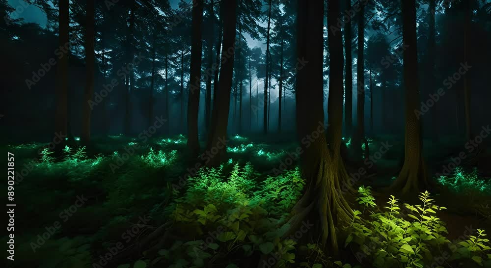 fantasy night forest background video fantasy night forest background video