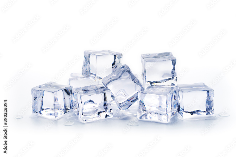 Pile of ice cubes isolated on white background, Artificial acrylic ice cubes Pile of ice cubes isolated on white background, Artificial acrylic ice cubes