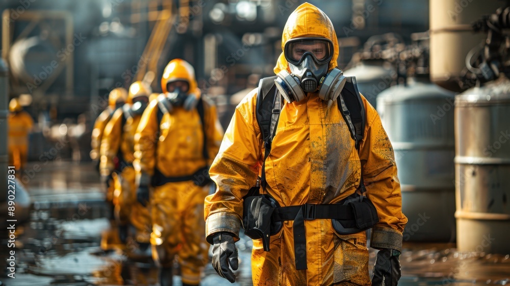 Fototapeta premium Employees of the chemical industry