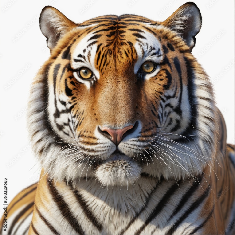 Fototapeta premium wild tiger isolated on white background