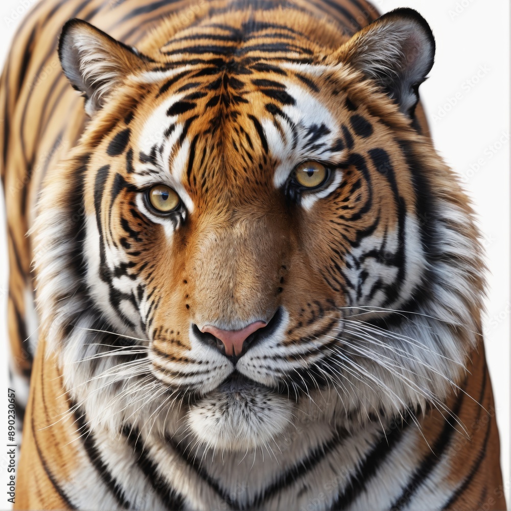 Fototapeta premium wild tiger isolated on white background
