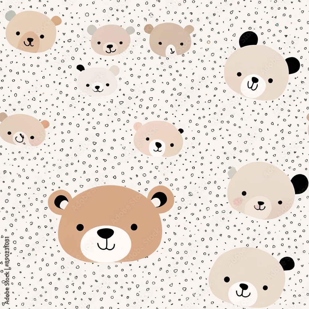 Adorable Pastel Bear Seamless Pattern Adorable Pastel Bear Seamless Pattern
