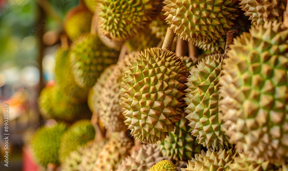 Durian in Thailand market for selling, Generative AI Durian in Thailand market for selling, Generative AI