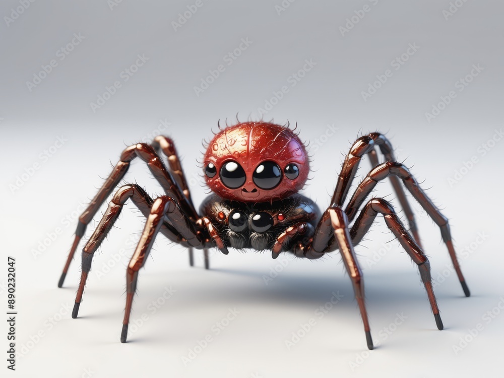 Fototapeta premium 3D illustration of cute spider isolated on white background