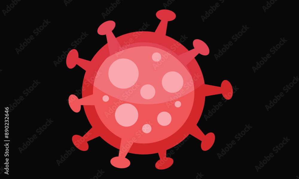Corona virus, Covid-19 icon, Pandemic virus on black background Corona virus, Covid-19 icon, Pandemic virus on black background