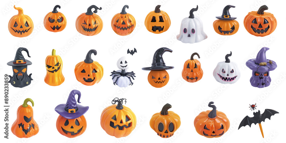 Set of Halloween elements on white background. Set of Halloween elements on white background.