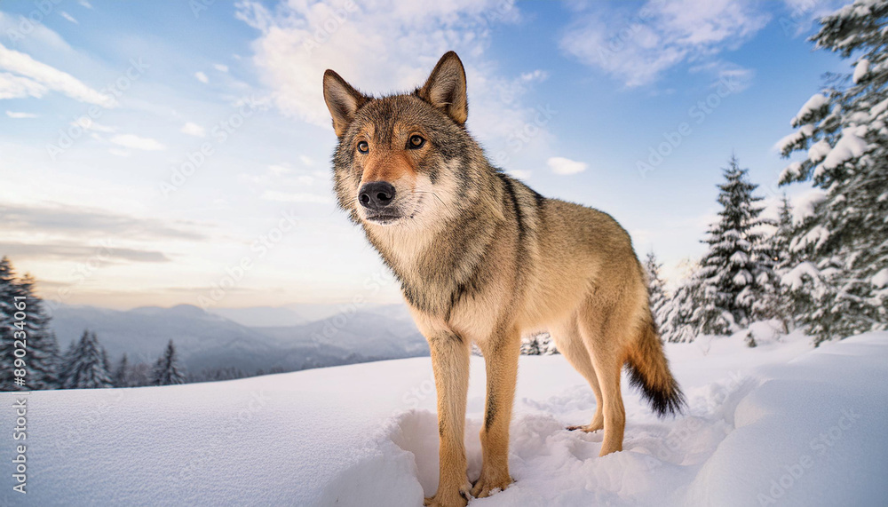wolf in the snow wolf in the snow