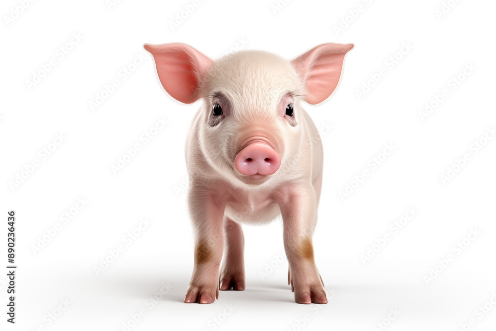 Cute pig isolated on white. Small pink pig isolated. Cute pig isolated on white. Small pink pig isolated.