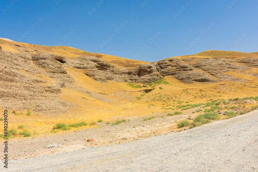 Ruins of Ancient Panjakent, old settlement in Tajikistan