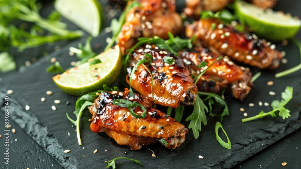 White Wings: Epicure Gourmet Chicken Wings with Greens, Lime and Sesame Seeds White Wings: Epicure Gourmet Chicken Wings with Greens, Lime and Sesame Seeds