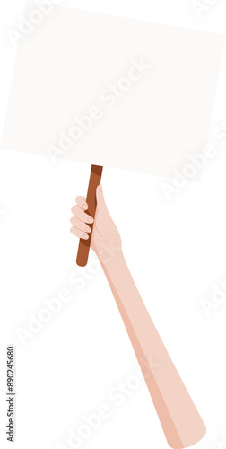 Human hand hold placard, hand hold protest poster, human parade demonstration flag, right activist show up empowerment signboard, man raise strike banner, person holds support sign,