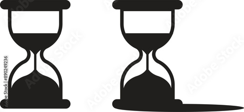 Hourglass Icon Set, hourglass timer, hourglass, sand glyph sign, set of different style icons on white background, Vector Illustration