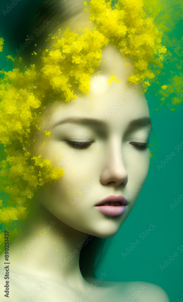 Portrait of a young beautiful woman underwater Portrait of a young beautiful woman underwater