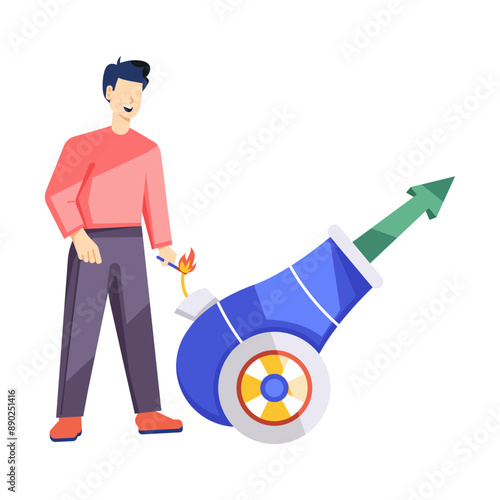 A flat illustration depicting borrowing costs impact, flat illustration 

