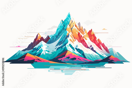 an alpine mountain peak illustration