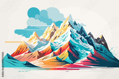 an alpine mountain peak illustration