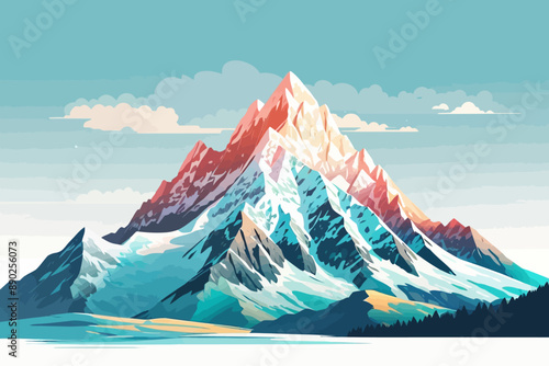 an alpine mountain peak illustration