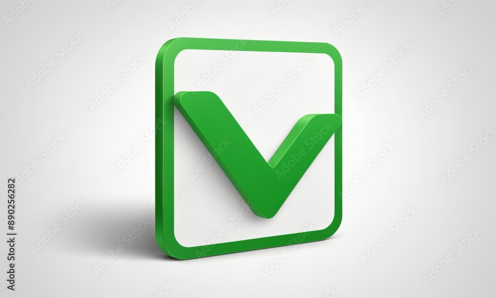 Green checkmark icon inside a square with a green border Green checkmark icon inside a square with a green border