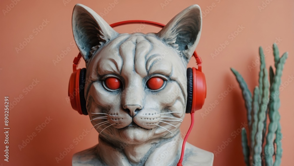 Fototapeta premium marble cat statue