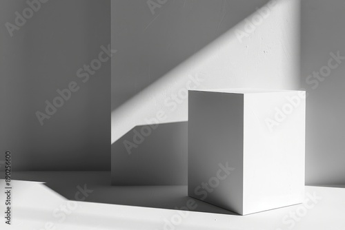 Wallpaper Mural White Cube. Three-dimensional Abstract Still Life with Geometric Shapes Torontodigital.ca