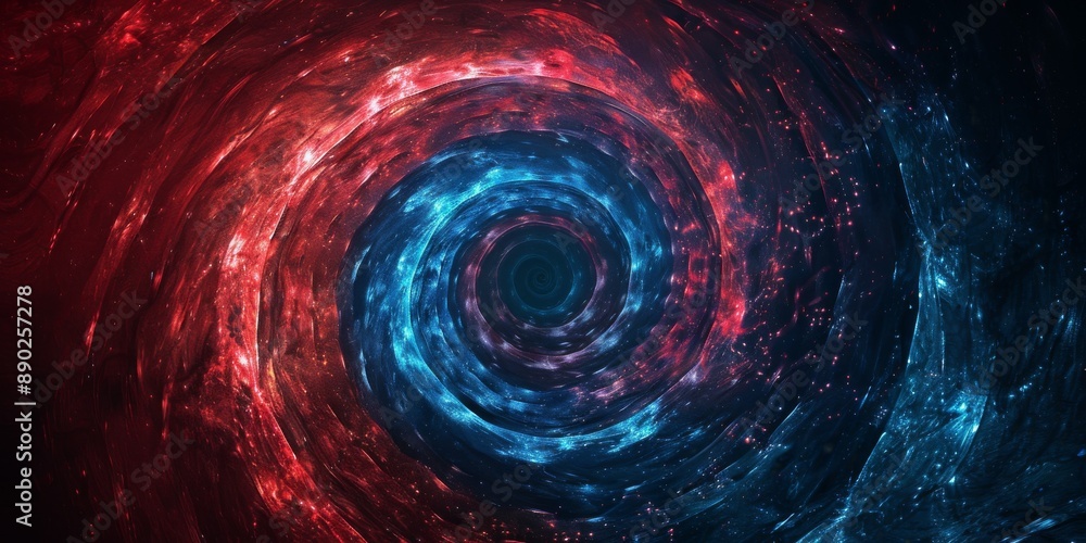 Abstract Red And Blue Spiral Galaxy Abstract Red And Blue Spiral Galaxy