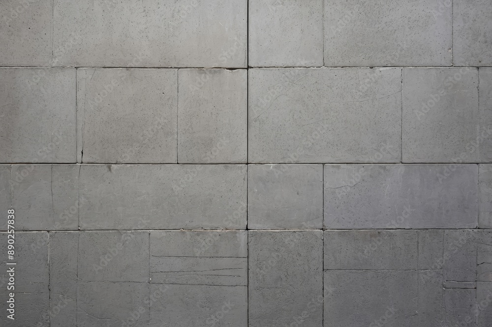 Naklejka premium Close-up of smooth grey concrete brick wall background