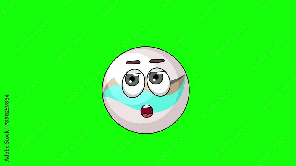marble toy cartoon facing with rolling eye, emoji emoticon animation marble toy cartoon facing with rolling eye, emoji emoticon animation