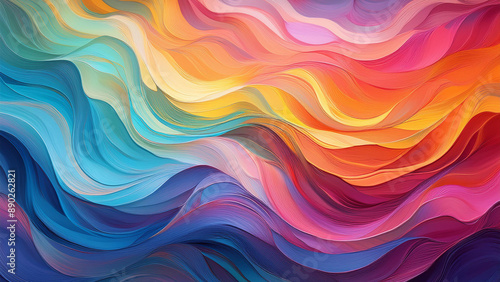 Delicate colorful rainbow LGBT wallpaper with wavy texture, beautiful 4K desktop wallpaper