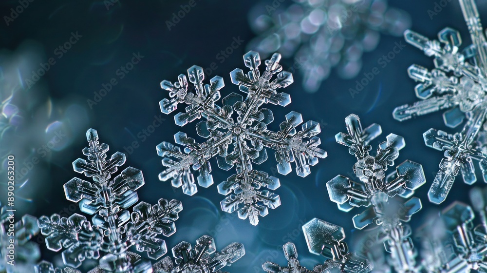 The intricate patterns of snowflakes under a microscope, each flake unique and beautifully detailed. The intricate patterns of snowflakes under a microscope, each flake unique and beautifully detailed.