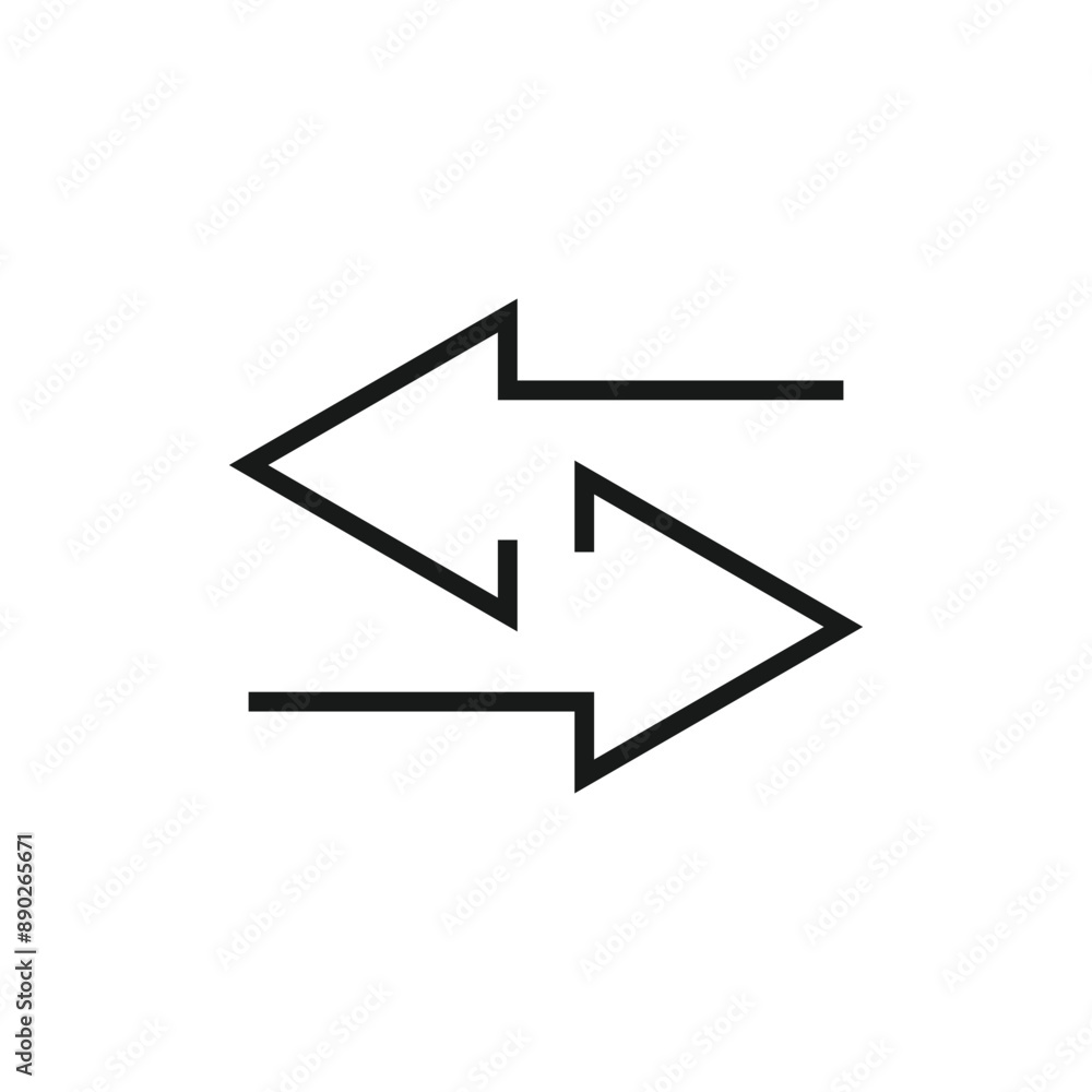 Arrow right left icon sign vector. Arrow right left icon sign vector.