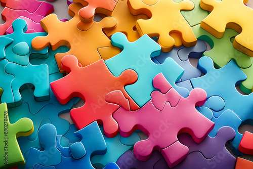 A colorful puzzle with many pieces missing