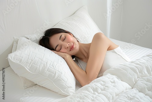 Woman Sleeping Peacefully in Bed