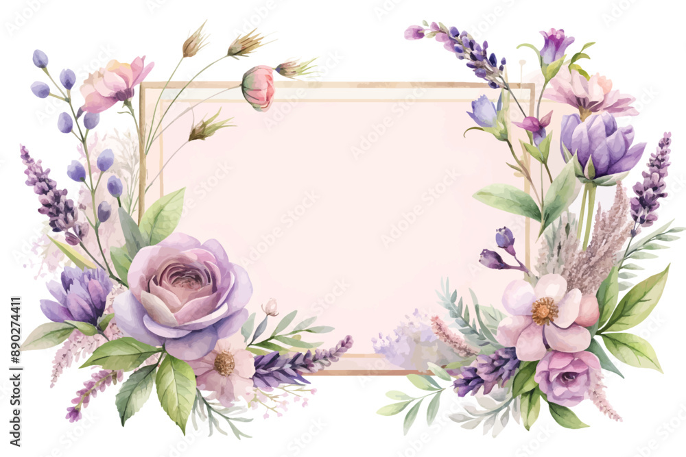 Elegant Floral Frame With Pink And White Flowers Elegant Floral Frame With Pink And White Flowers