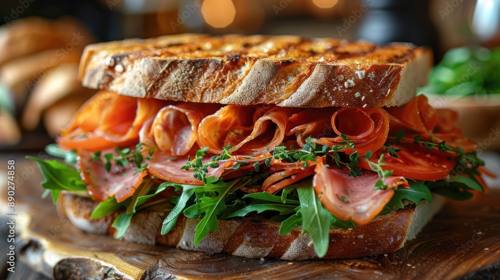 Delicious Italian Sandwich with Prosciutto and Tomato Delicious Italian Sandwich with Prosciutto and Tomato