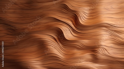 Abstract Wooden Texture with Flowing Lines and Natural Patterns in Warm Brown Tones